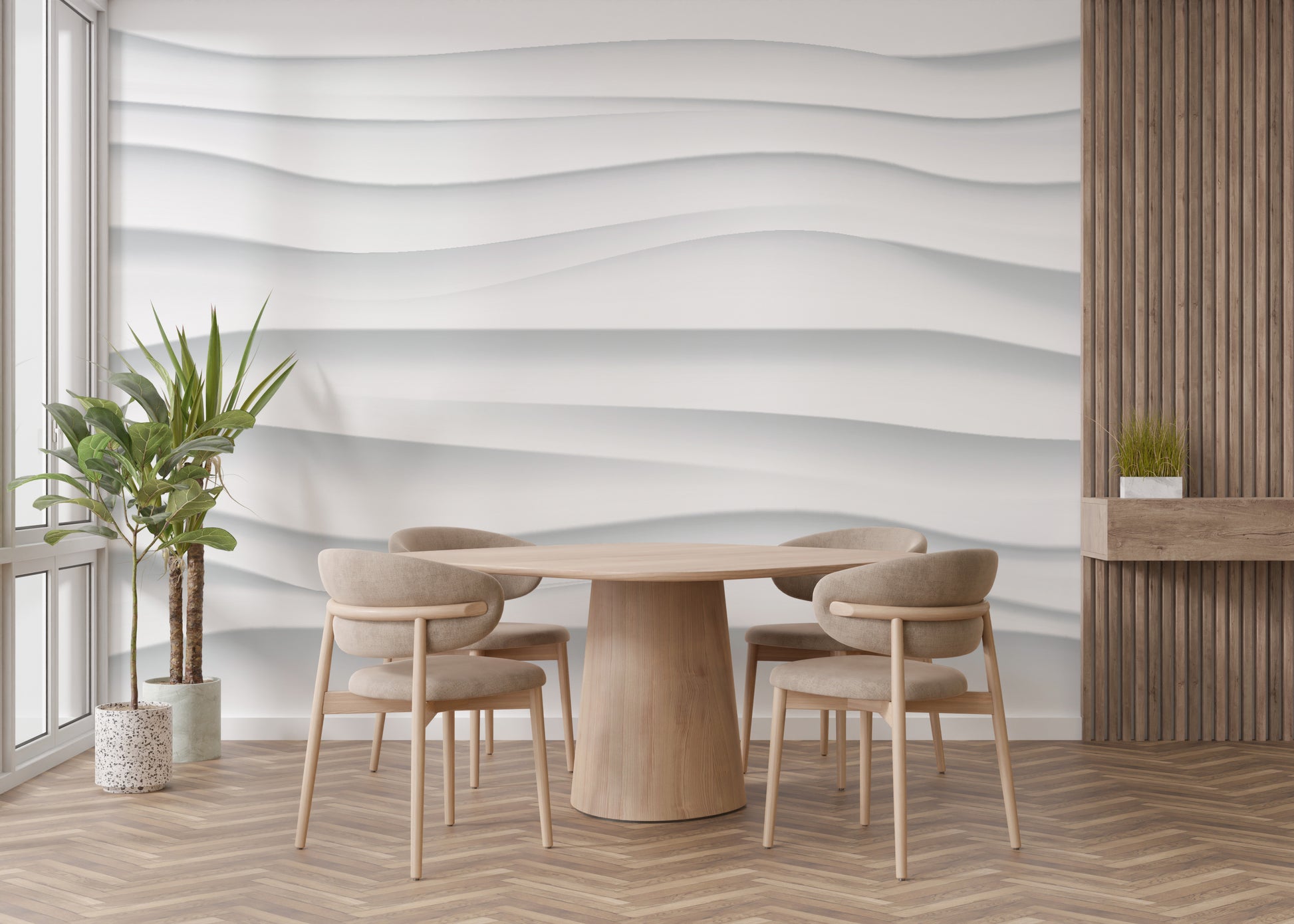 Ocean-inspired wave mural for your space
