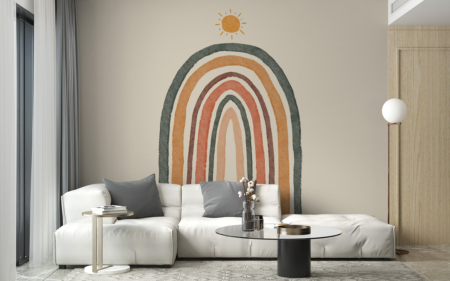 Boho Rainbow Nursery Wallpaper