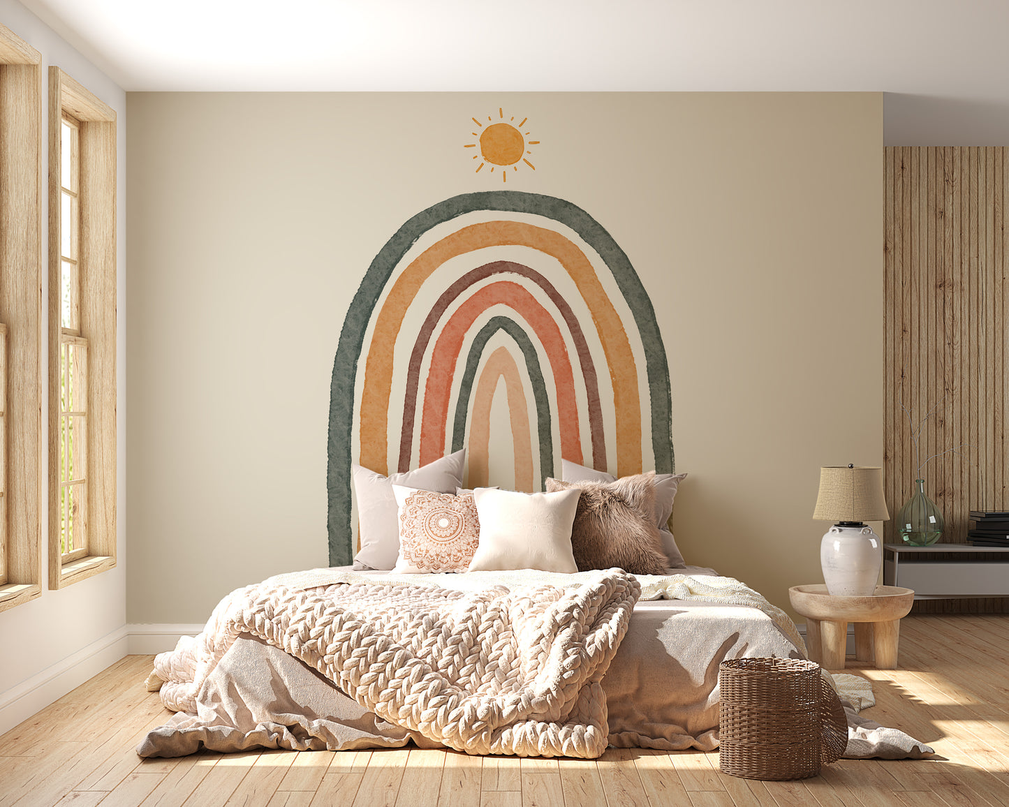 Boho Rainbow Nursery Wallpaper