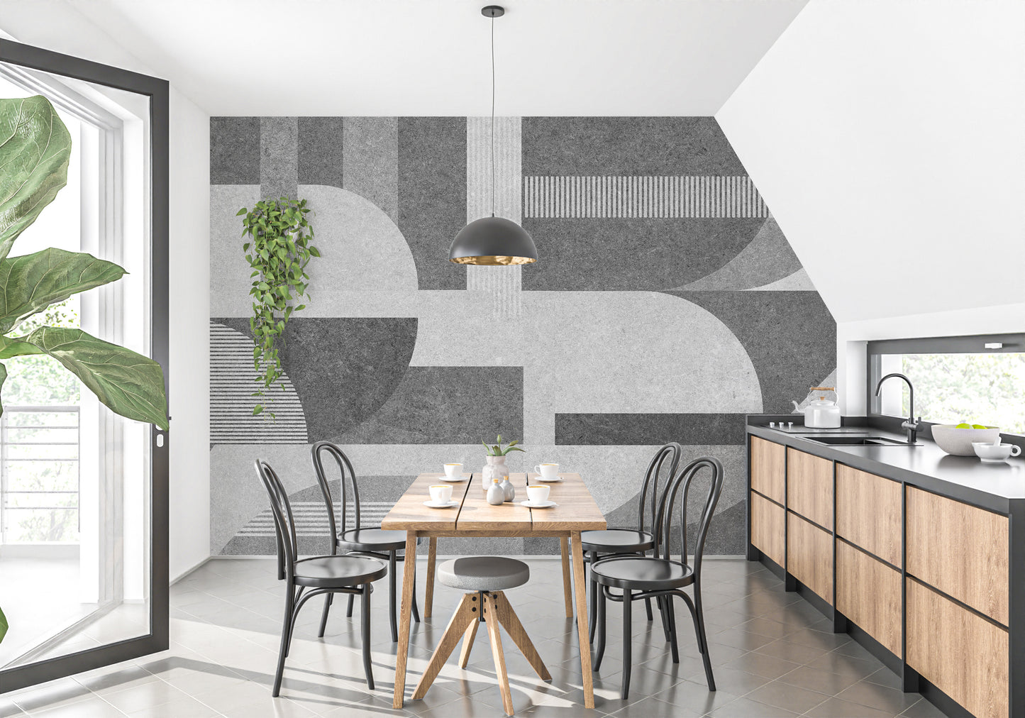 Geometric Gray Grunge Wallpaper - Giffywalls