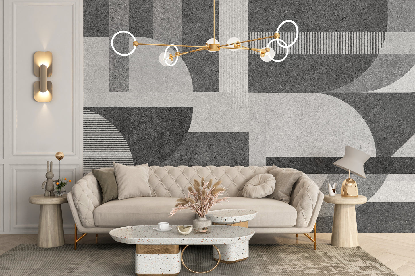 Geometric Gray Grunge Wallpaper