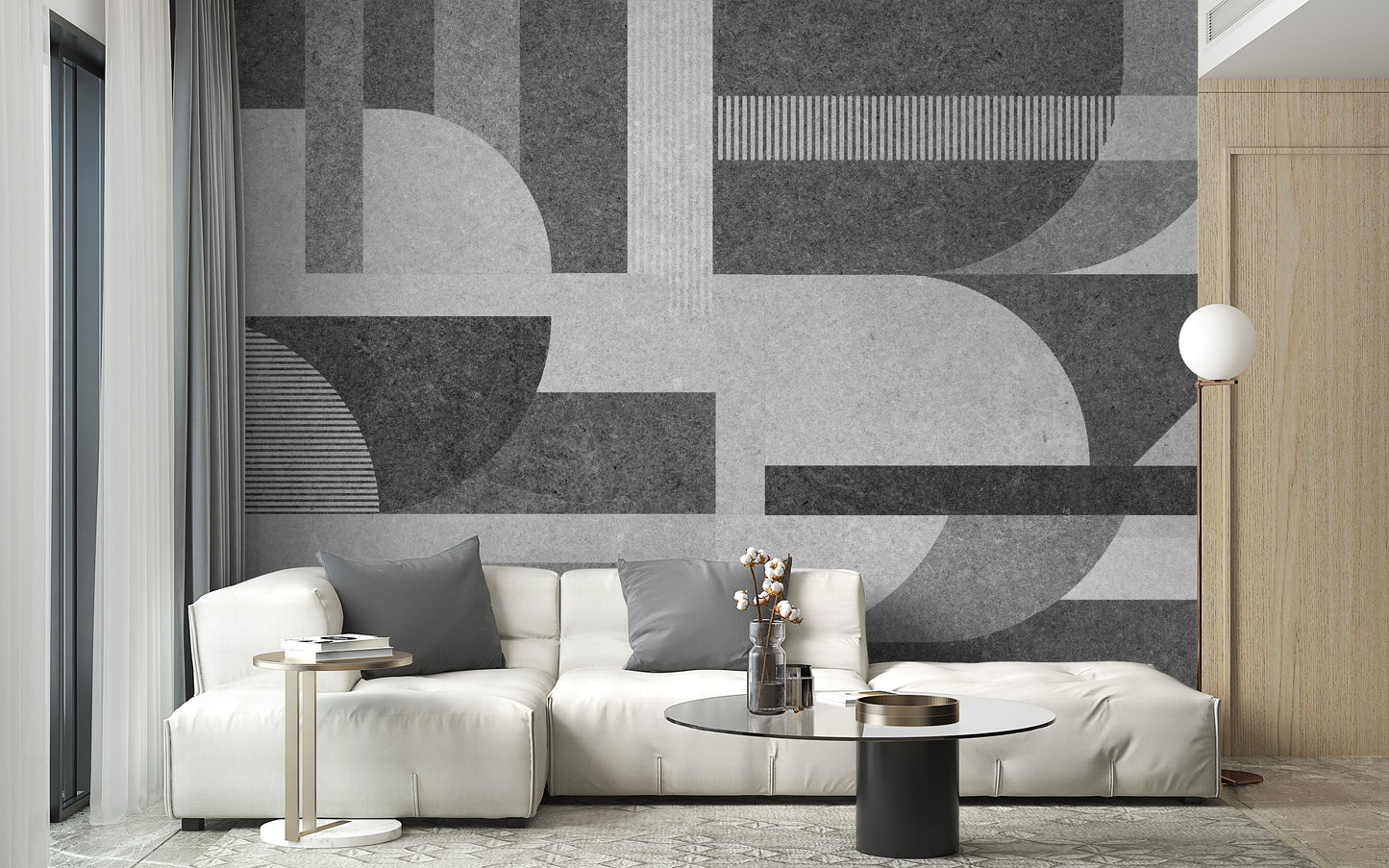 Geometric Gray Grunge Wallpaper