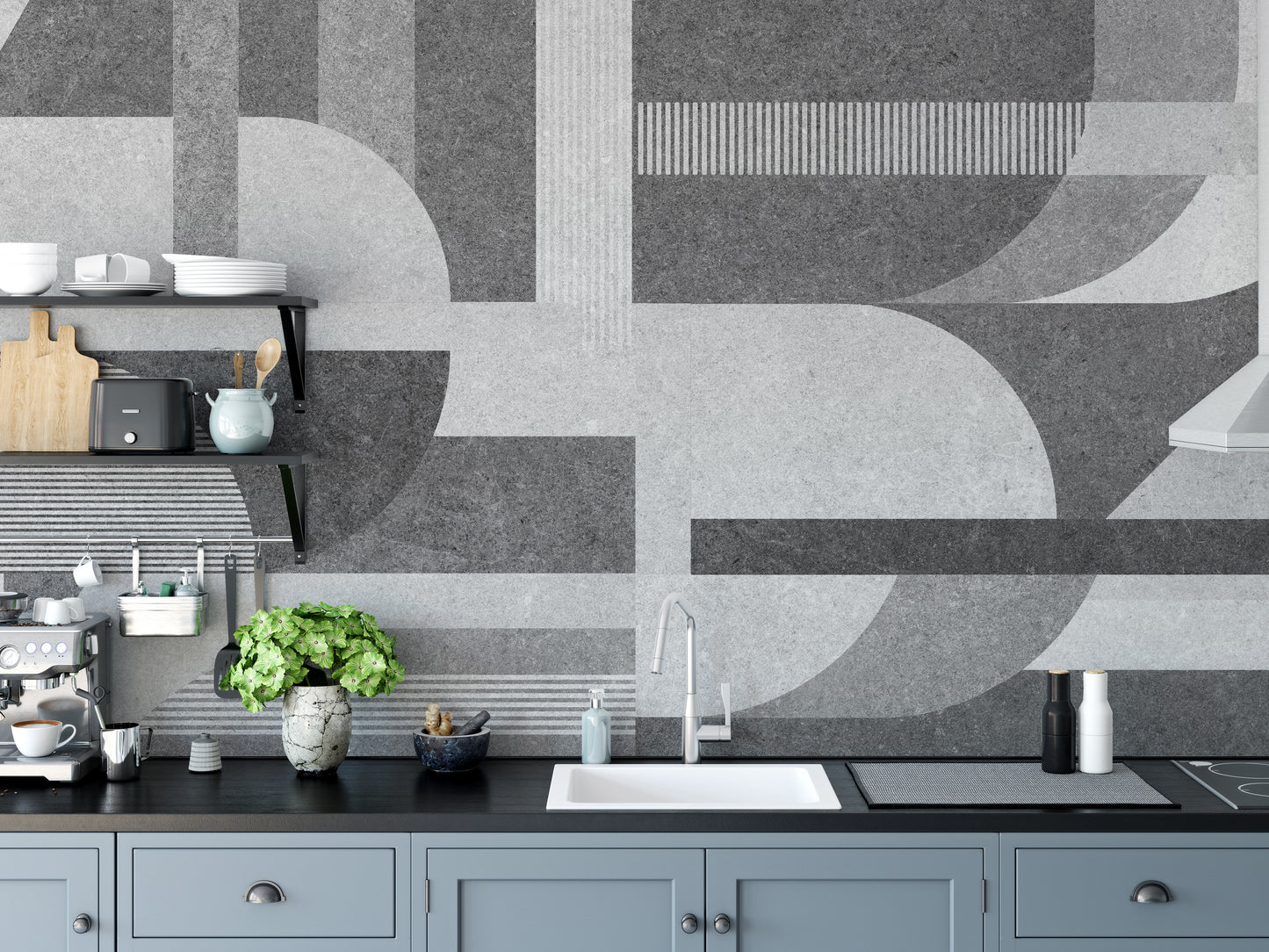 Geometric Gray Grunge wallpaper for walls