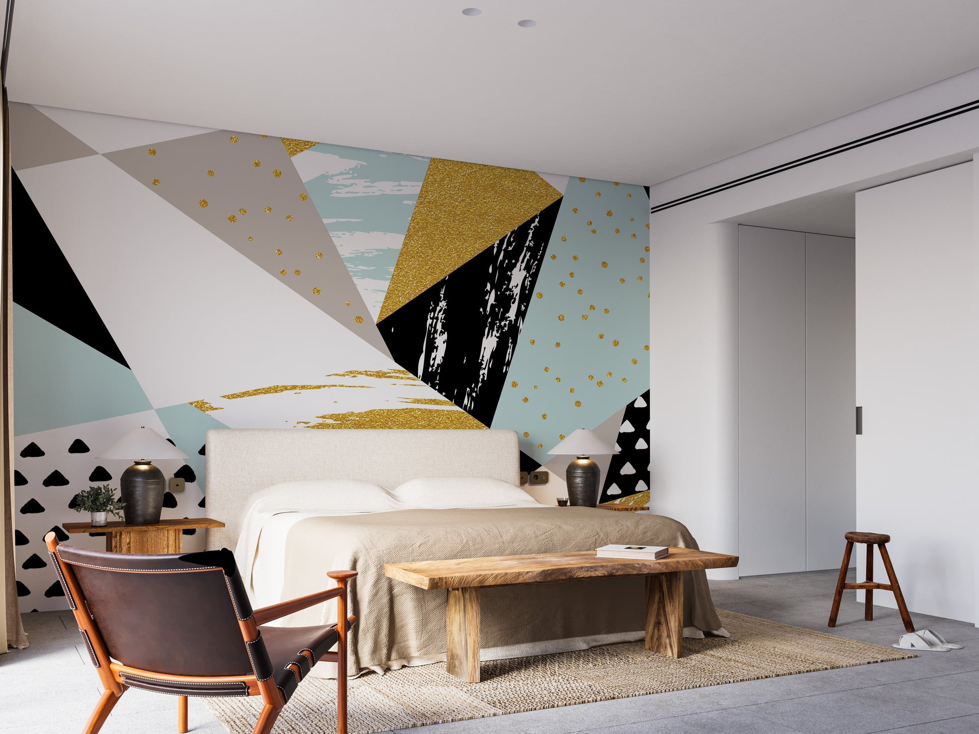 Triangle Shape Geometric peel and stick wallpaper