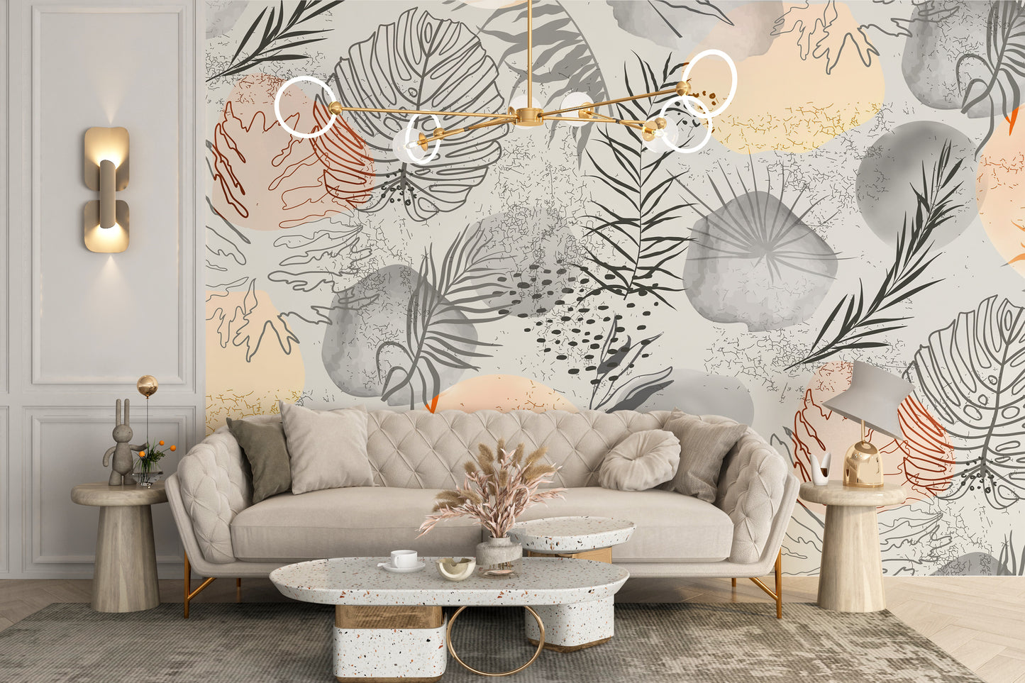 Palm tropical leaves wallpaper Mural