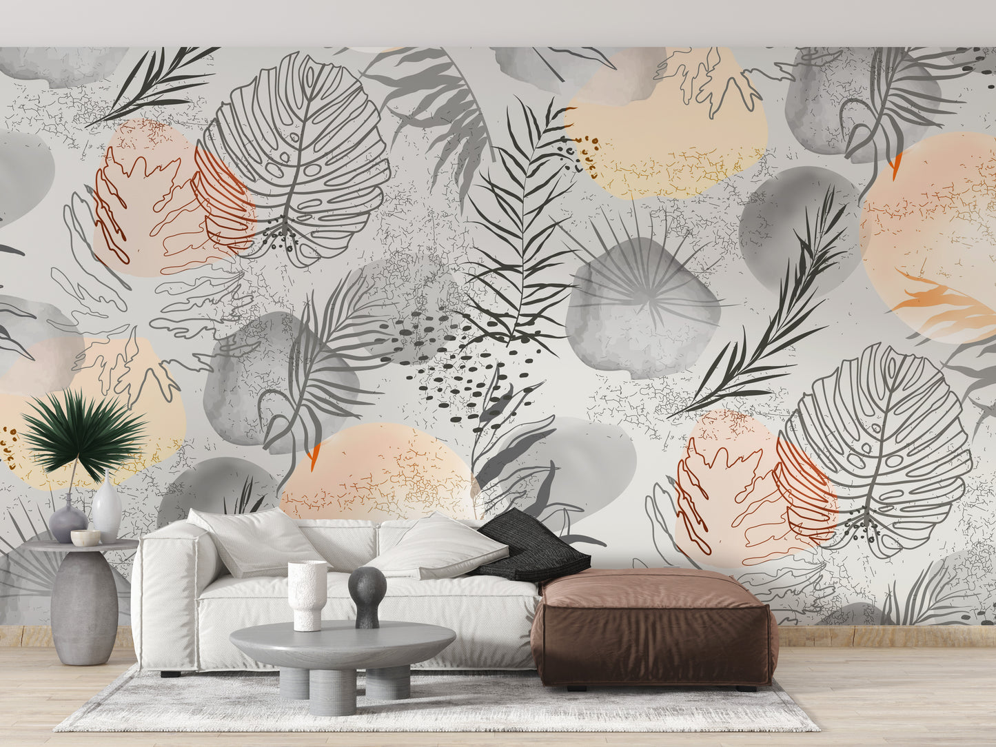 Palm tropical leaves wallpaper Mural