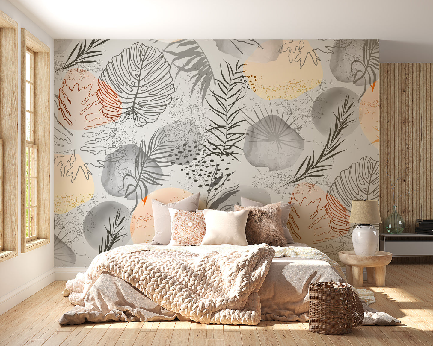 Palm tropical leaves wallpaper Mural