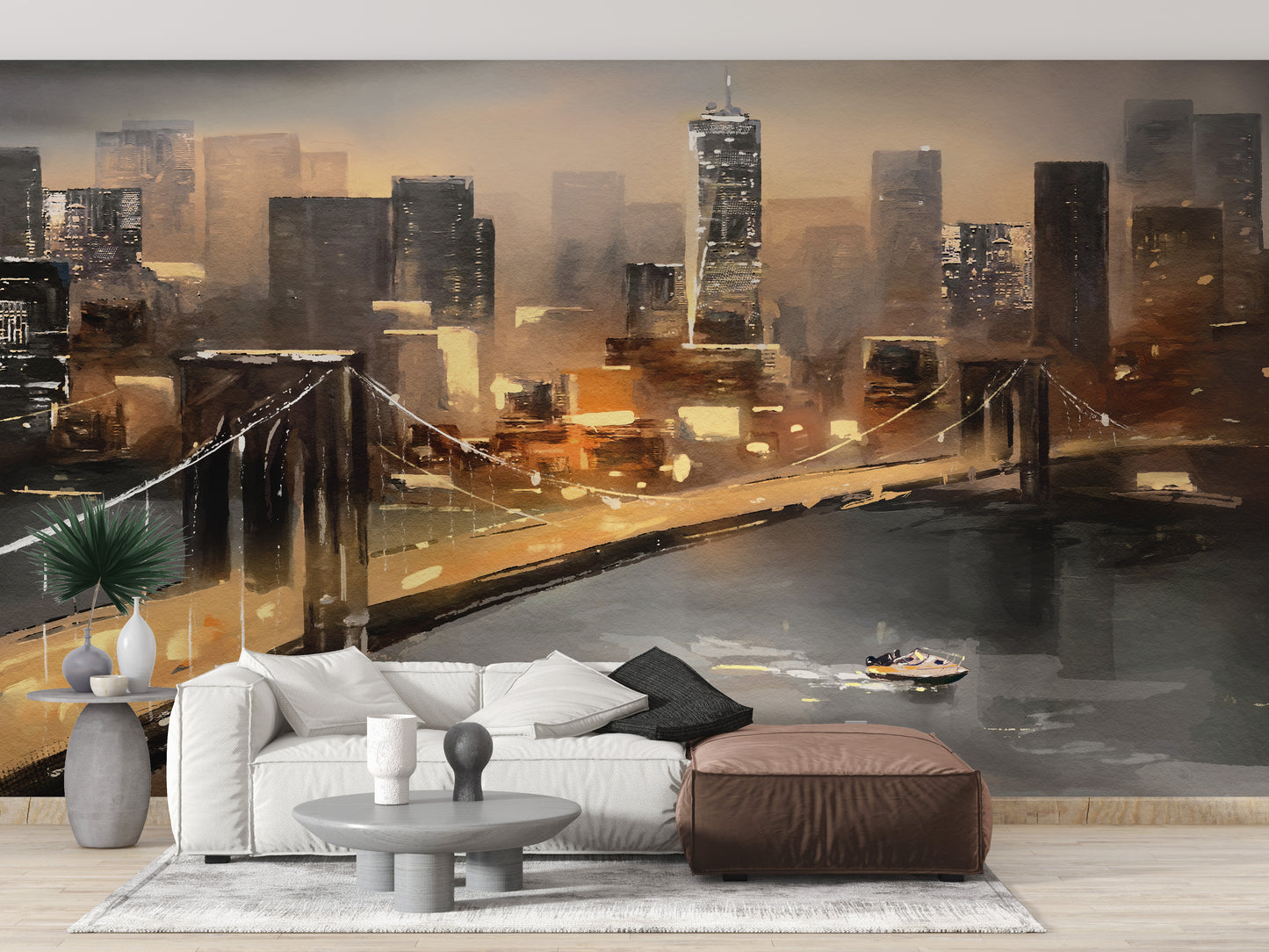 Oil Painted New York Wallpaper