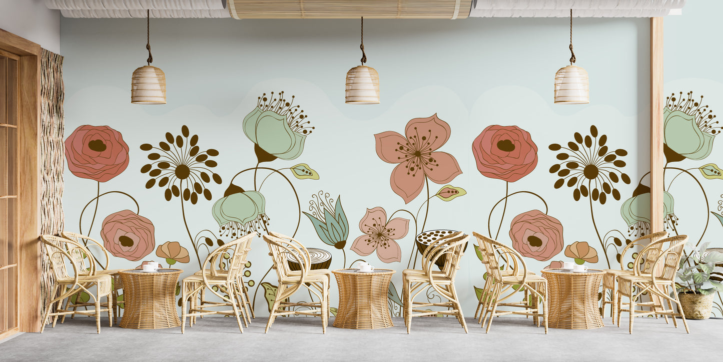 Abstract Flower Wallpaper Mural