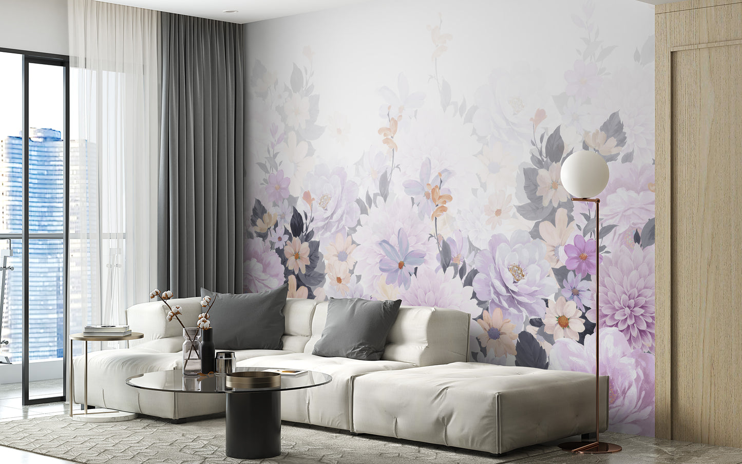 Beautiful Watercolor Peony and Rose Flower Wallpaper