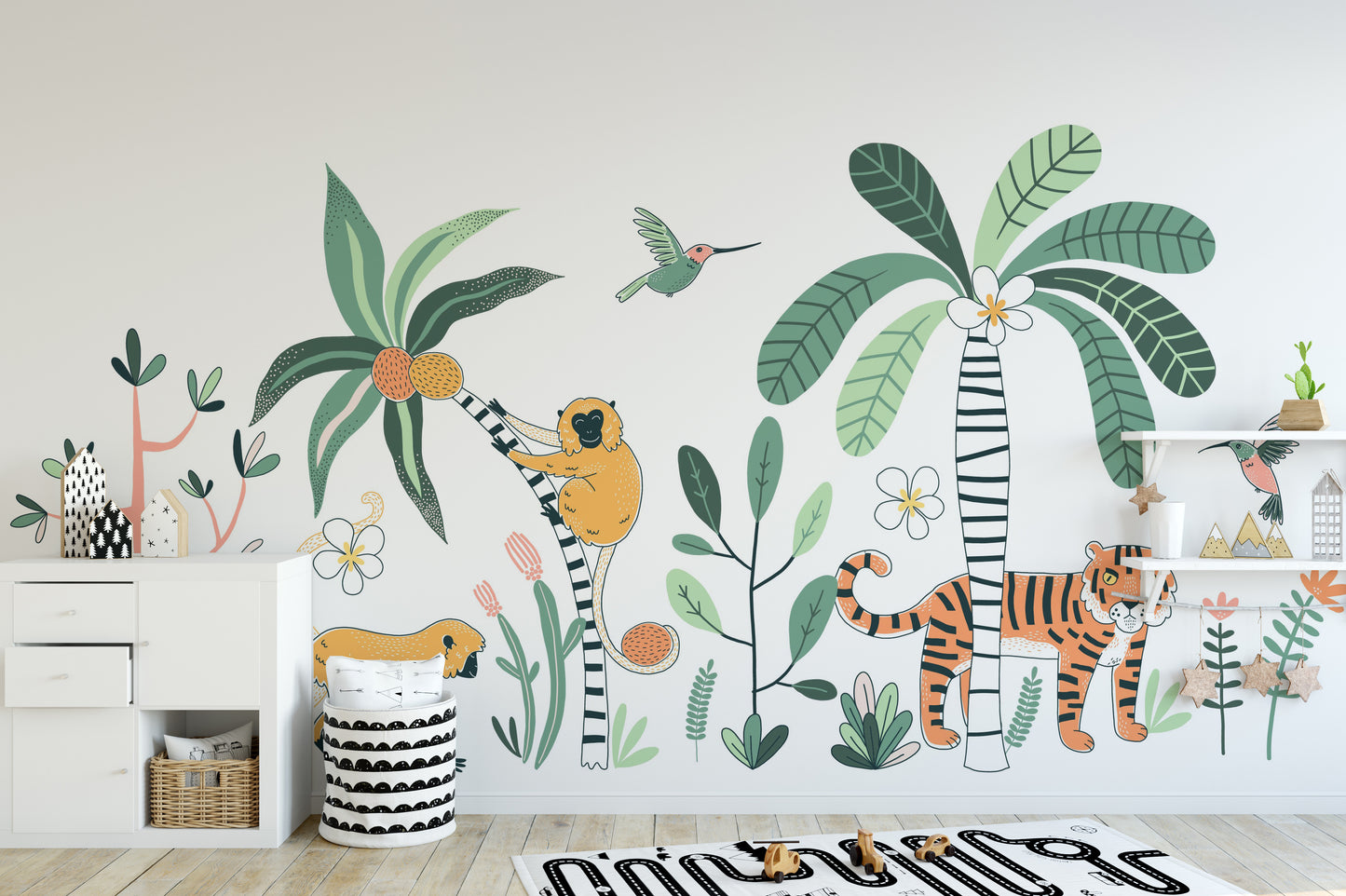 Rainforest Animal kids room Wallpaper - Giffywalls