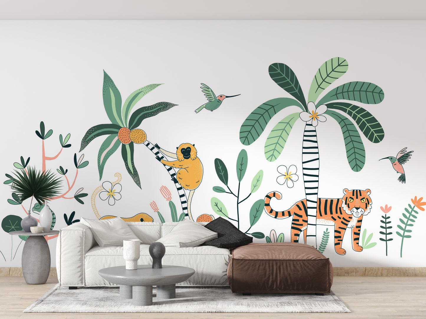 Rainforest Animal kids room Wallpaper - Giffywalls