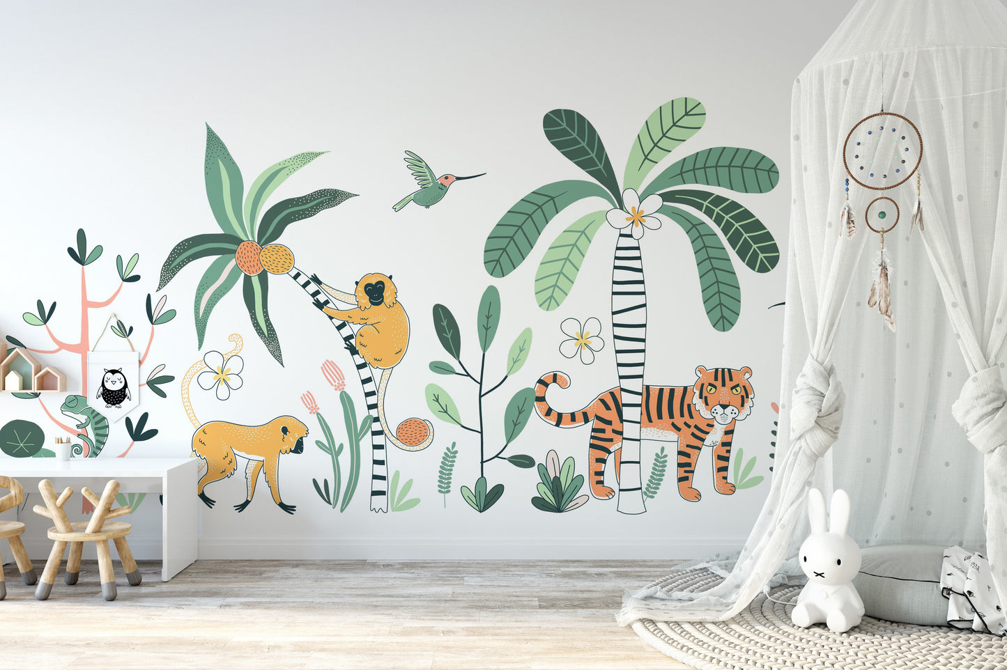 Rainforest Animal kids room Wallpaper