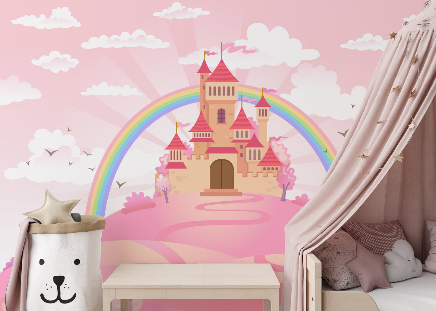 Pink Princess Castle wallpapers Mural