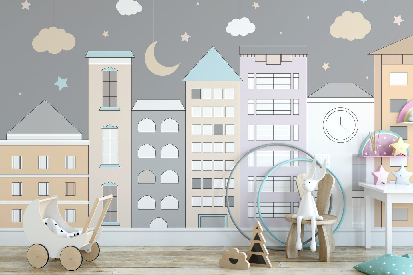 Kids Room Town Wallpaper