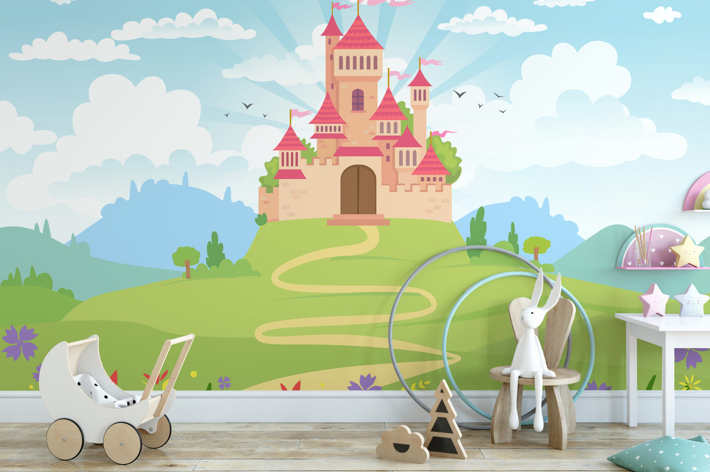 Fantacy Castle Wallpaper for Girls Room