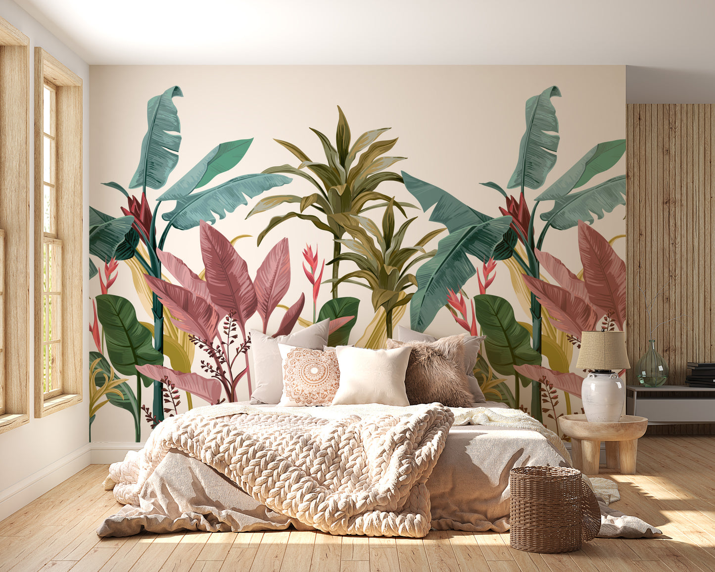 Beautiful Banana Leaves Wallpaper Mural