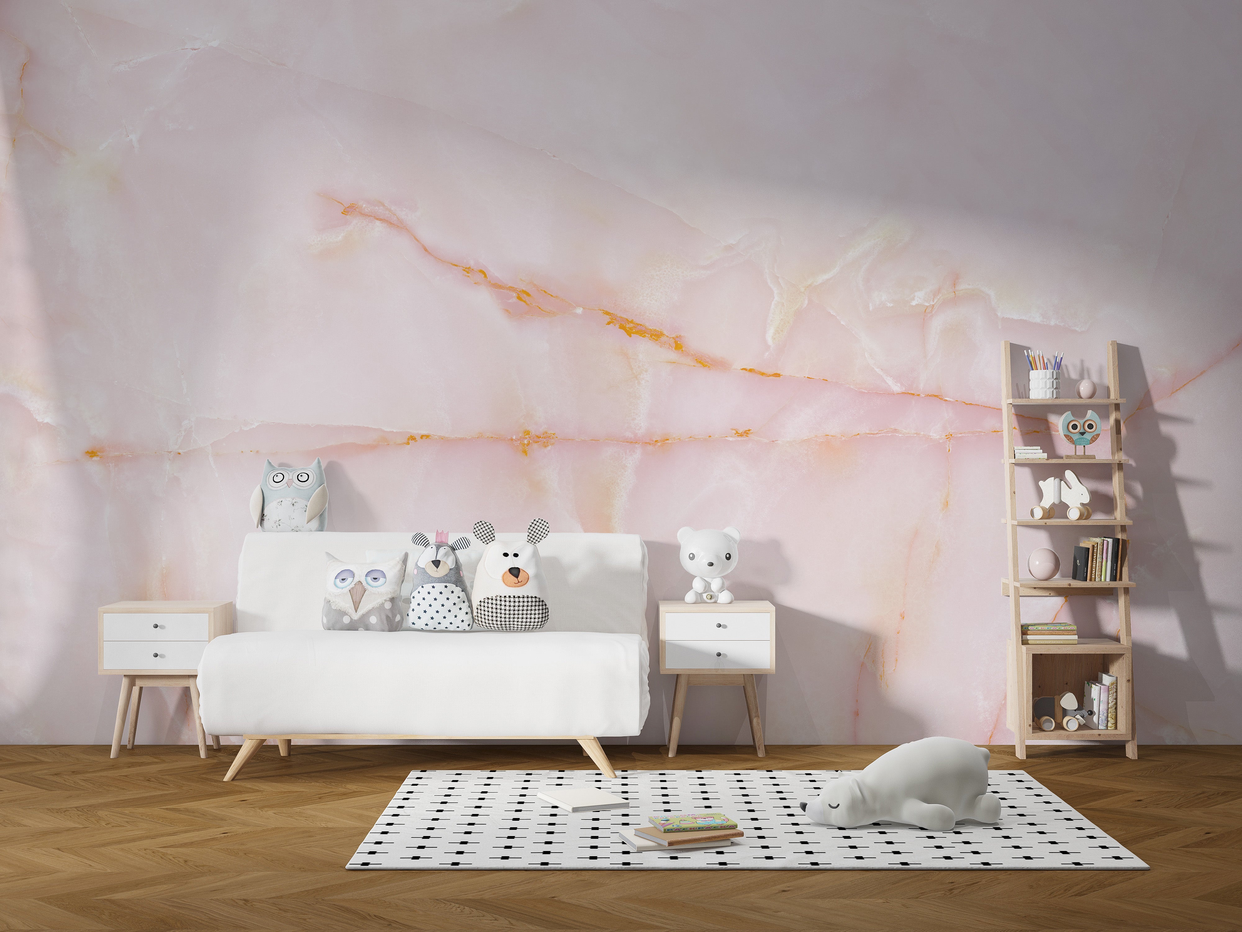 Soft Pink Marble Wallpaper for Subtle Wall Aesthetics.