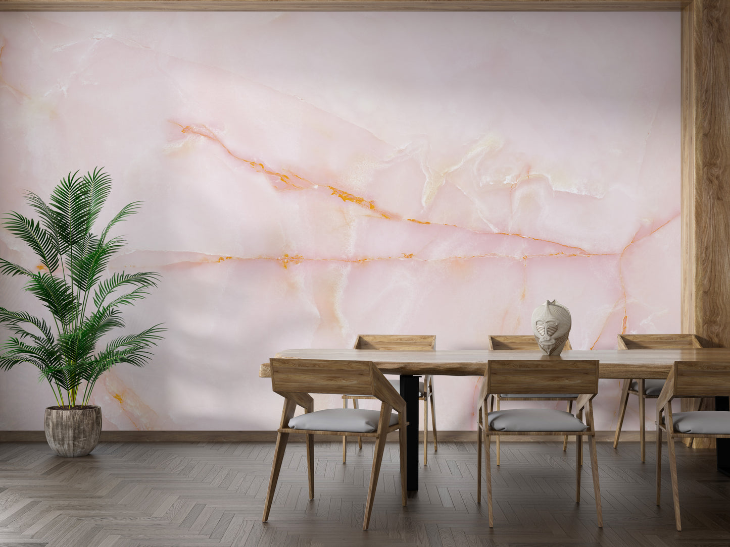 Natural Smooth Pink Onyx Marble Stone Wallpaper Murals