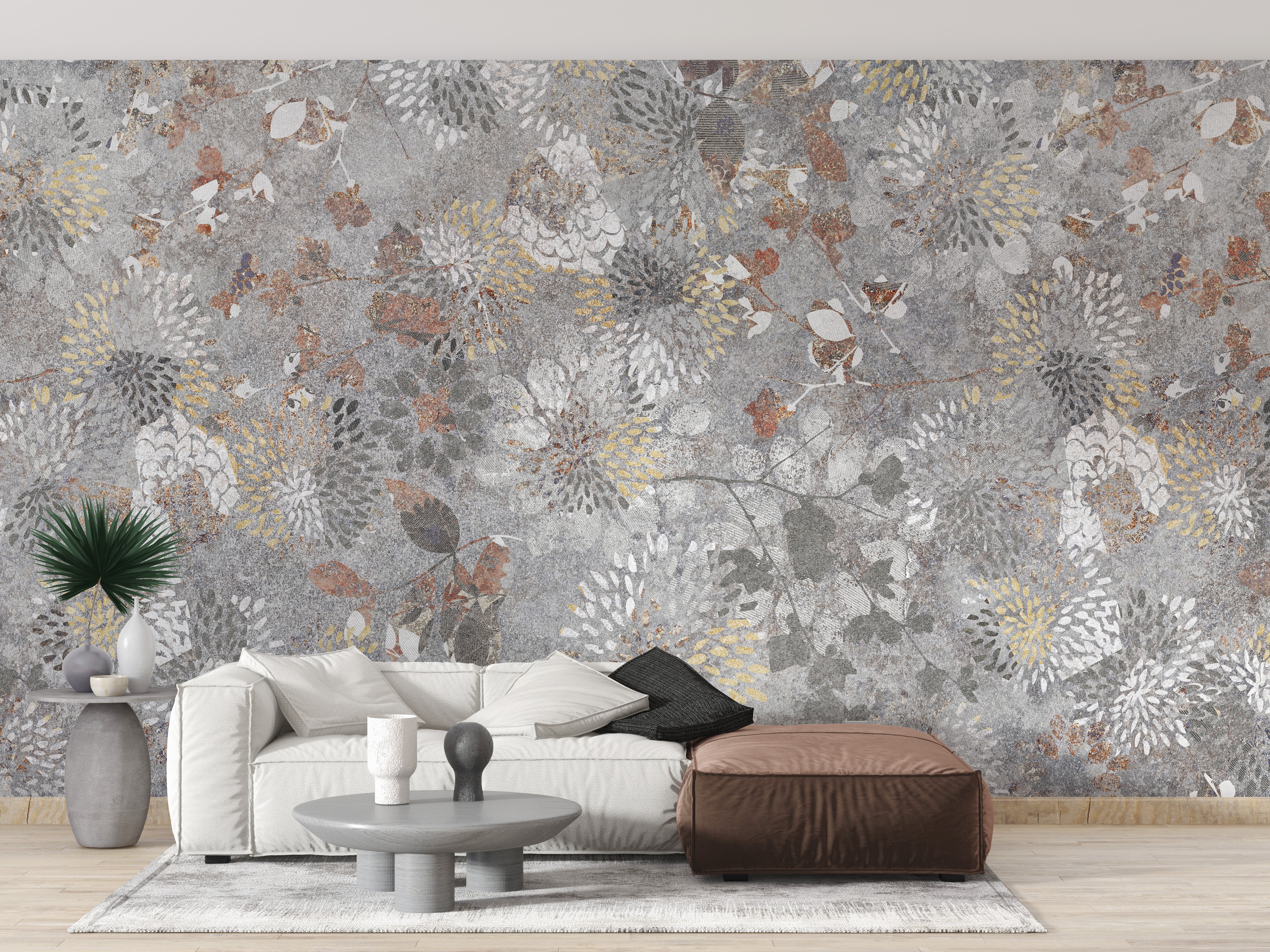 Elegant flower wallpaper for vintage-inspired home decor.