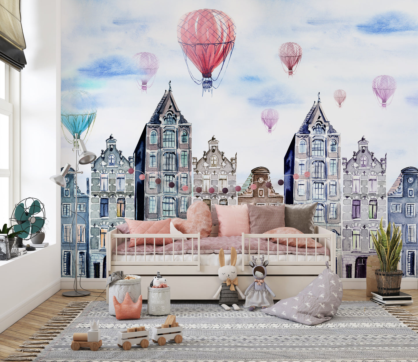 Watercolor Amsterdam Wallpaper Mural