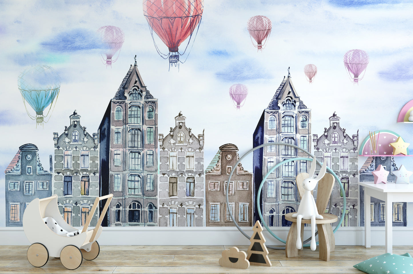 Watercolor Amsterdam Wallpaper Mural