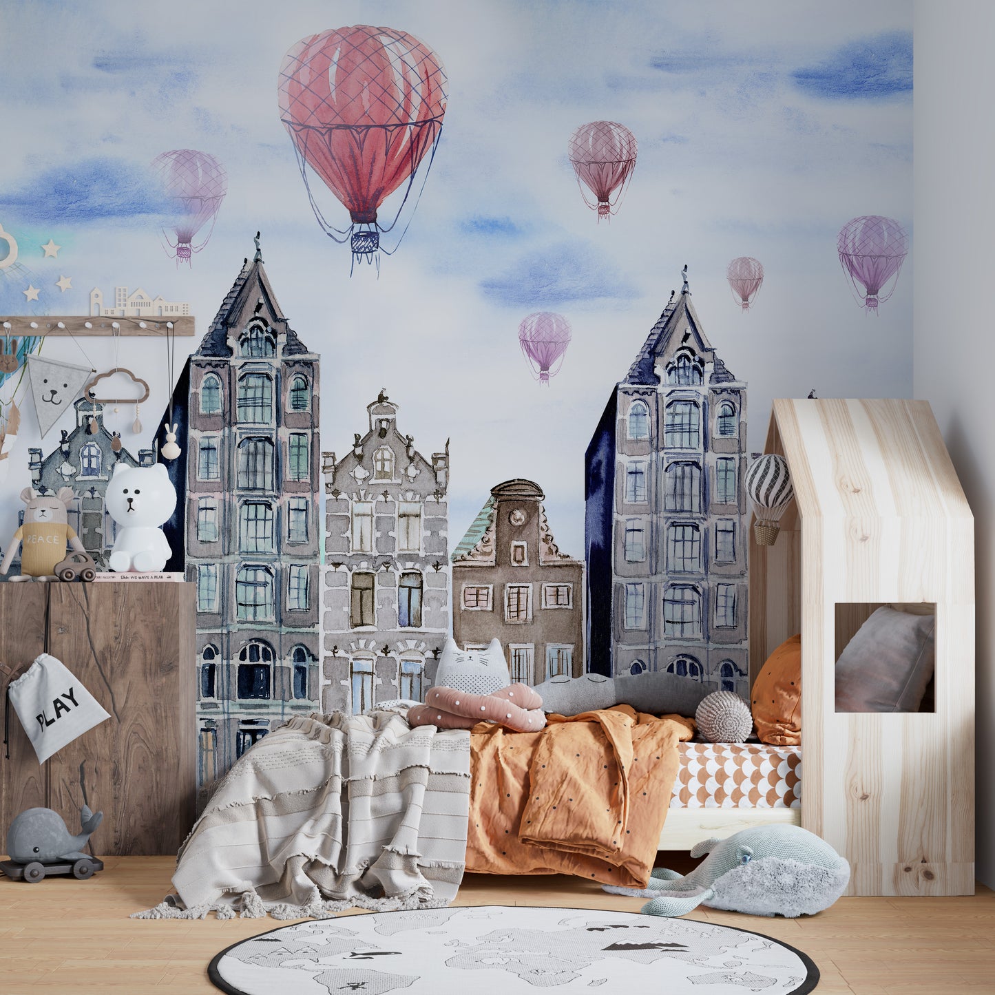 Watercolor Amsterdam Wallpaper Mural