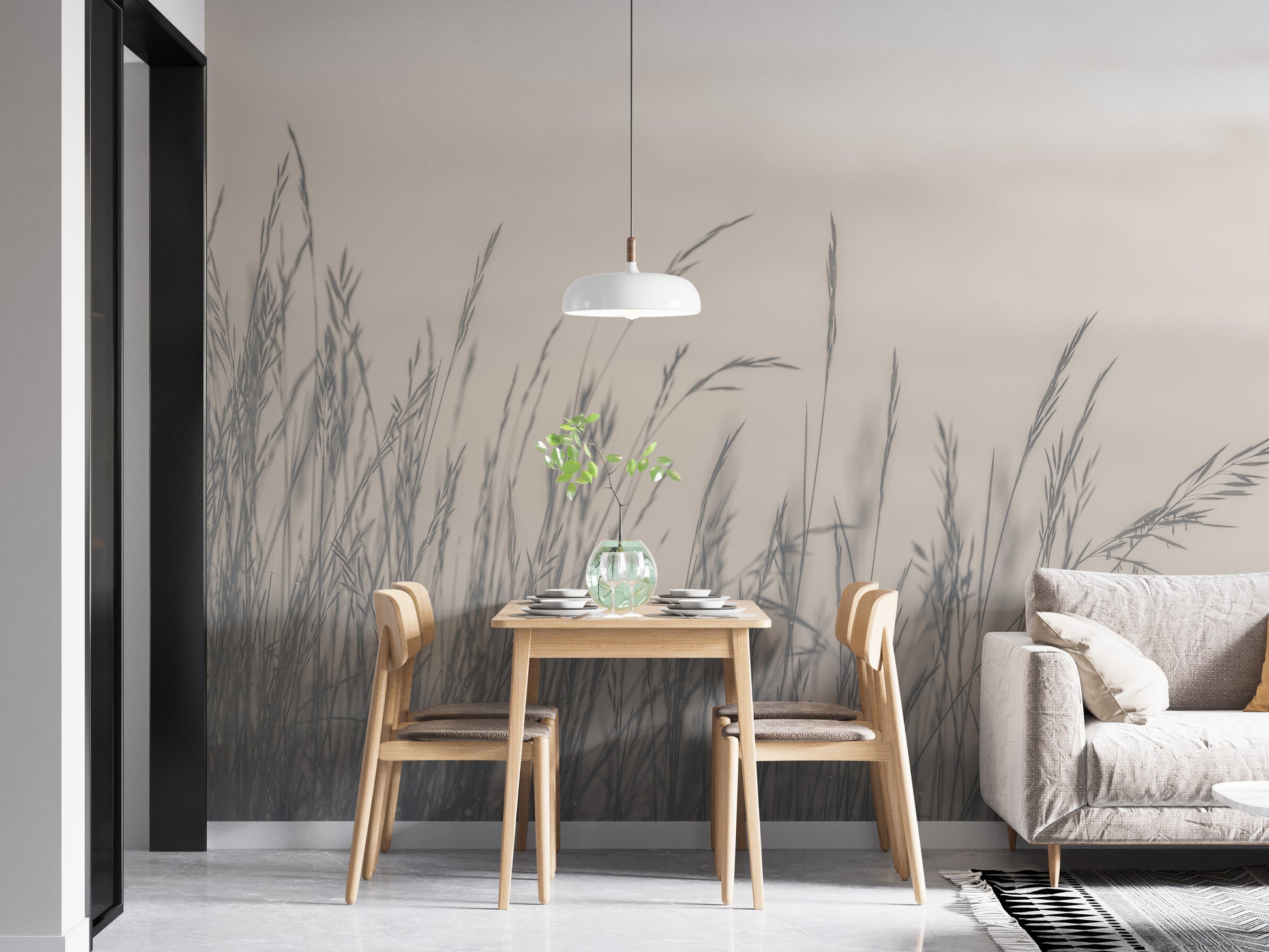 Misty foggy autumn wallpaper for modern interiors