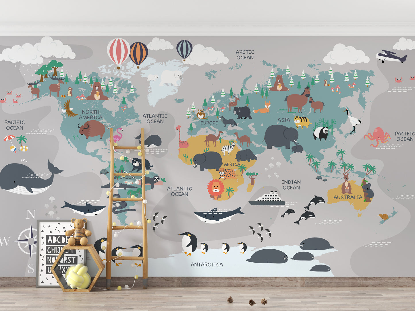 Children's World Map Wallpaper