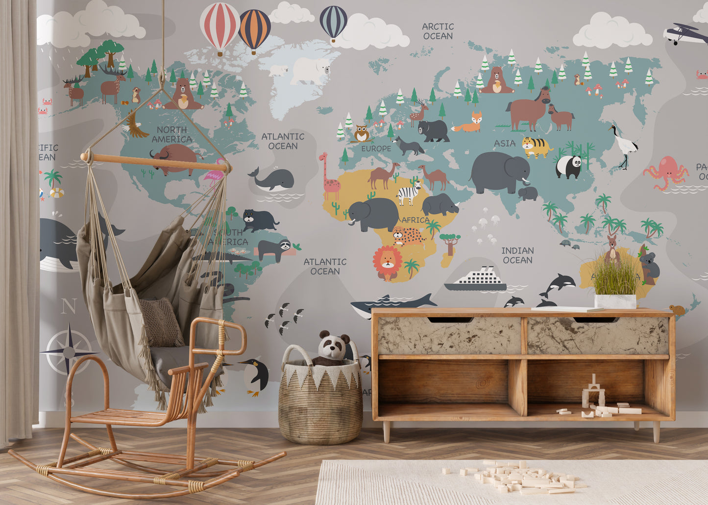 Children's World Map Wallpaper - Giffywalls