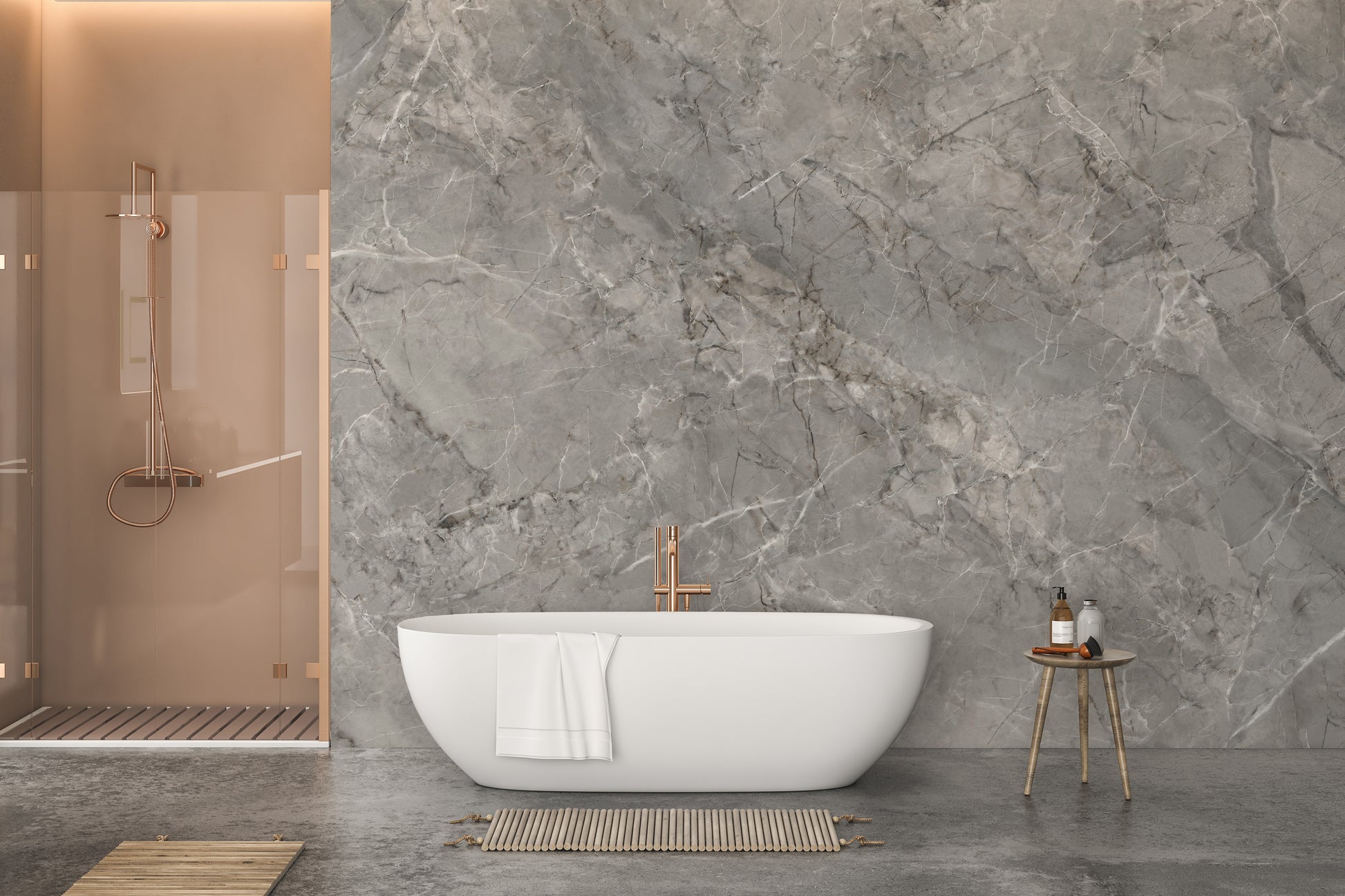 Graceful grey marble wallpaper mural