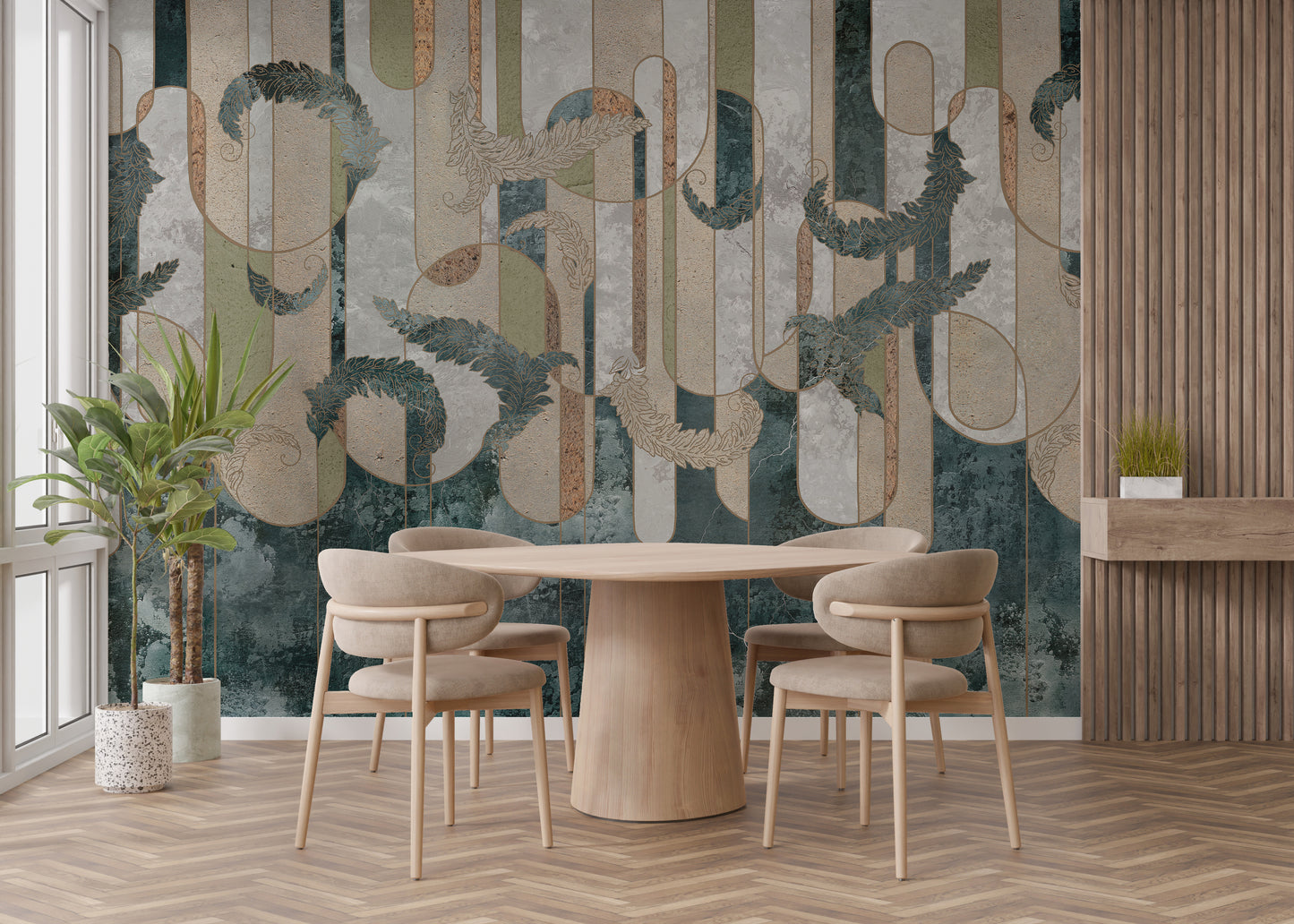 geometric wallpaper with urban charm