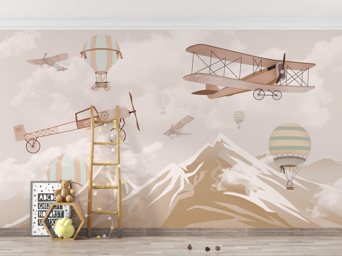 Air Plane on Mountain Wallpaper