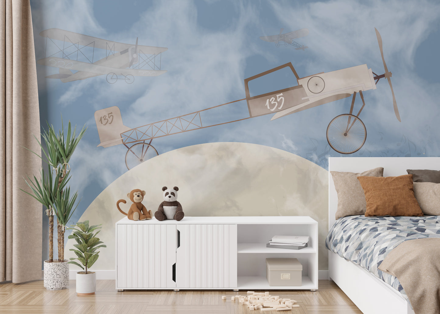 Planes on the Moon Wallpaper Murals