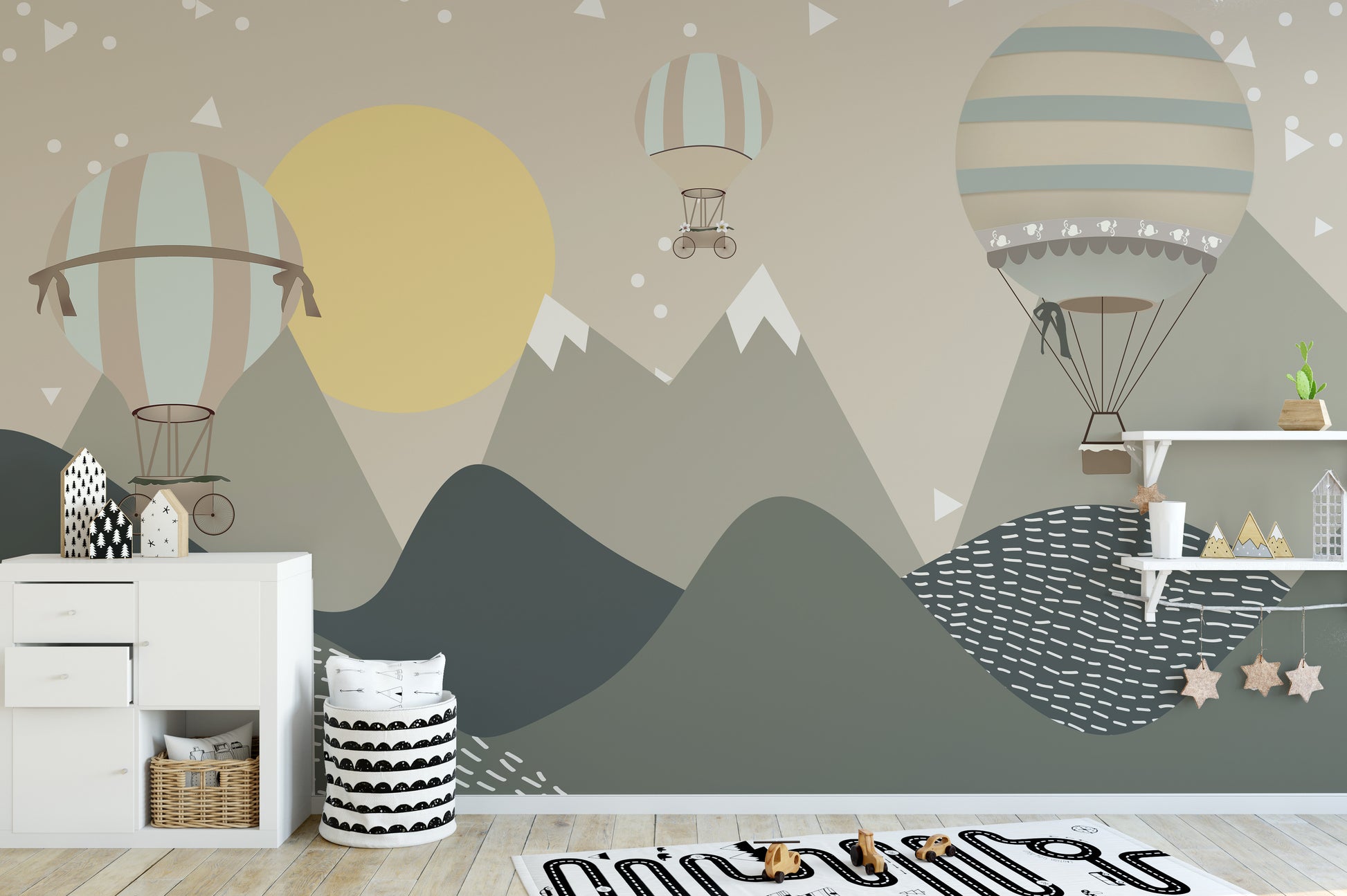 Serene mountain wallpaper for kids