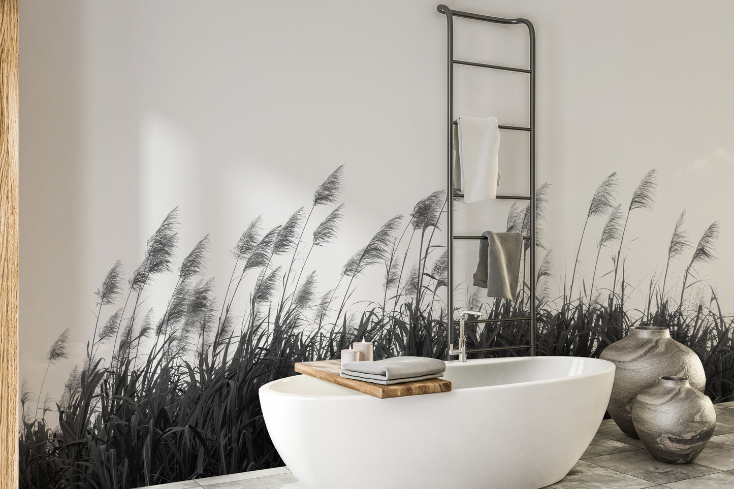 Black & White Sugar cane Wallpaper Murals