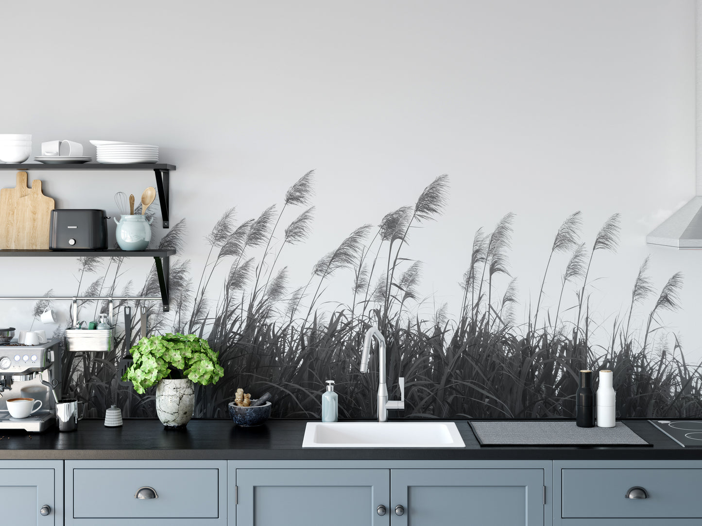 Black & White Sugar cane Wallpaper Murals