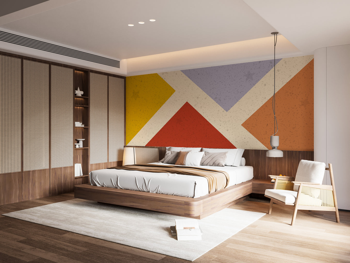 Bold square design wallpaper mural