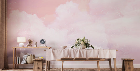 pink abstract sky mural appeal