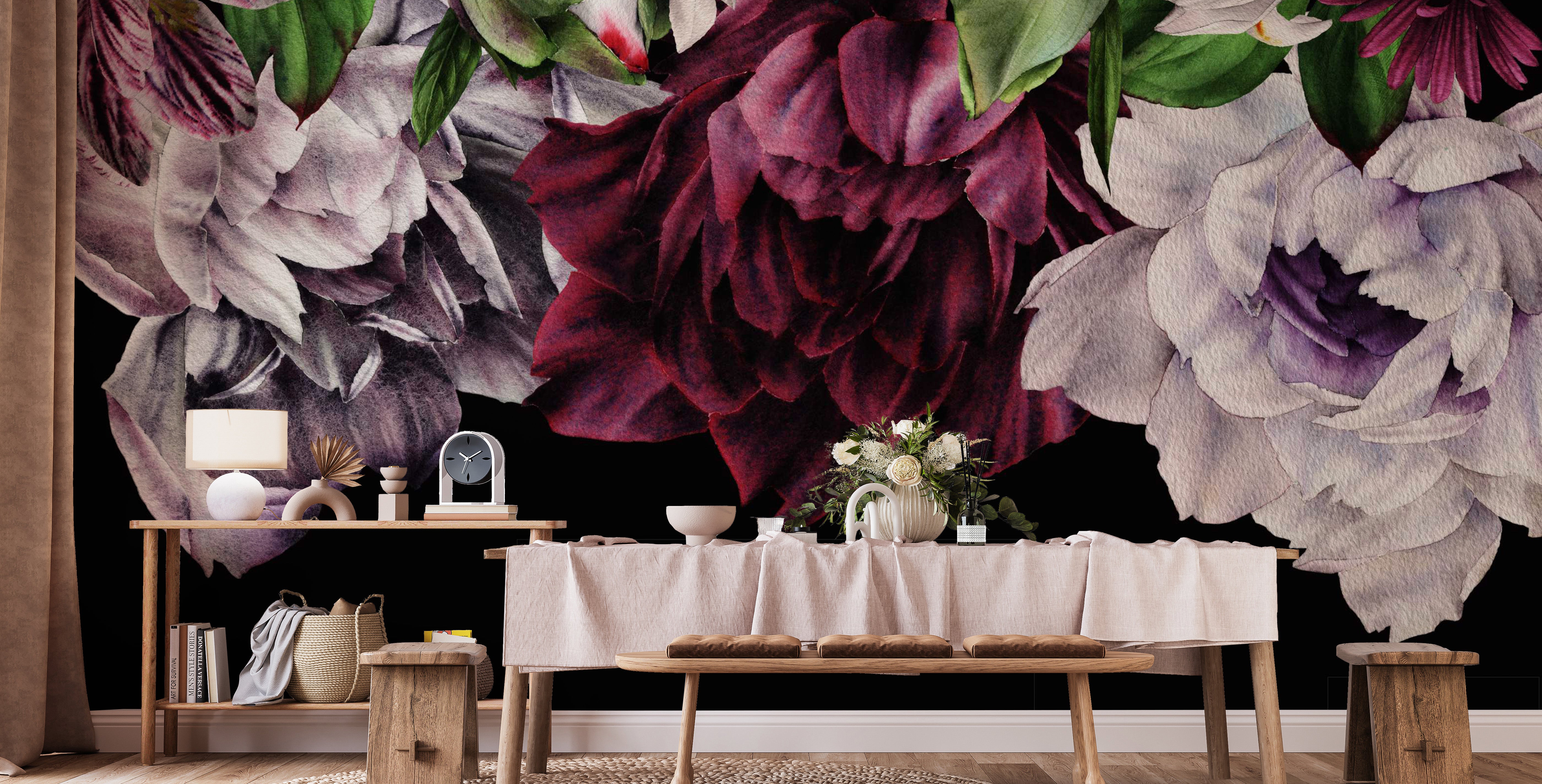 Elegant dark peonies for your wall decor