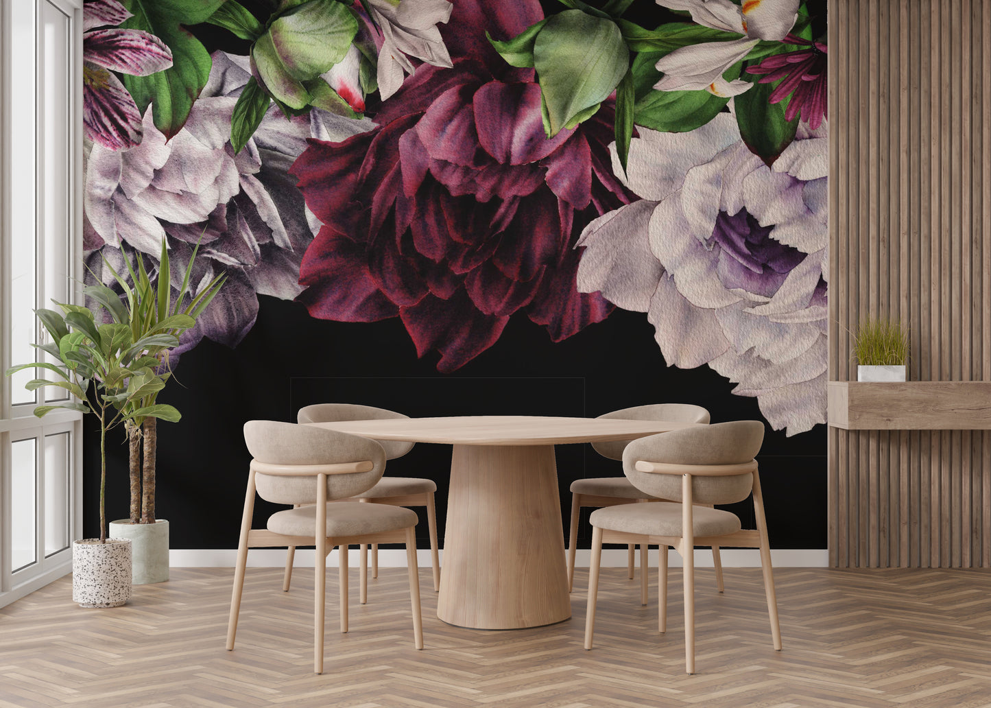 Dark Peonies flowers Wallpaper Murals