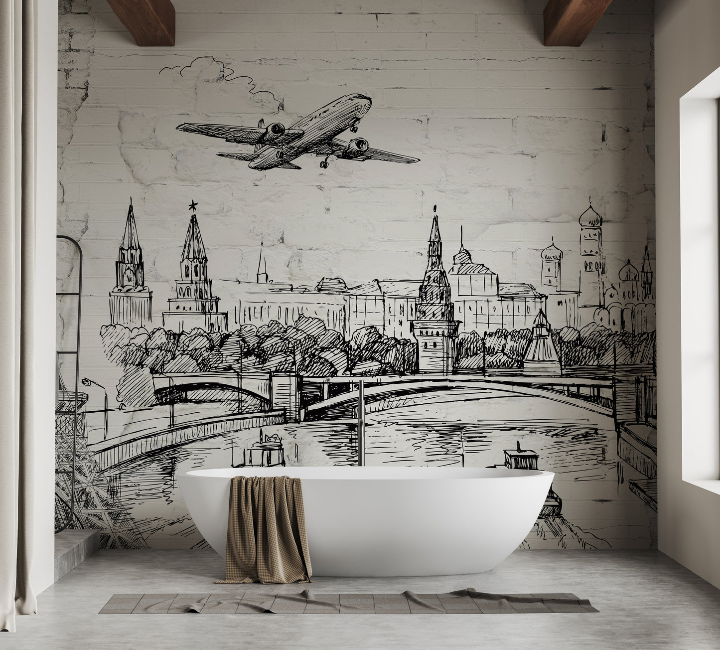 Old Brick World Landmarks Wallpaper Murals