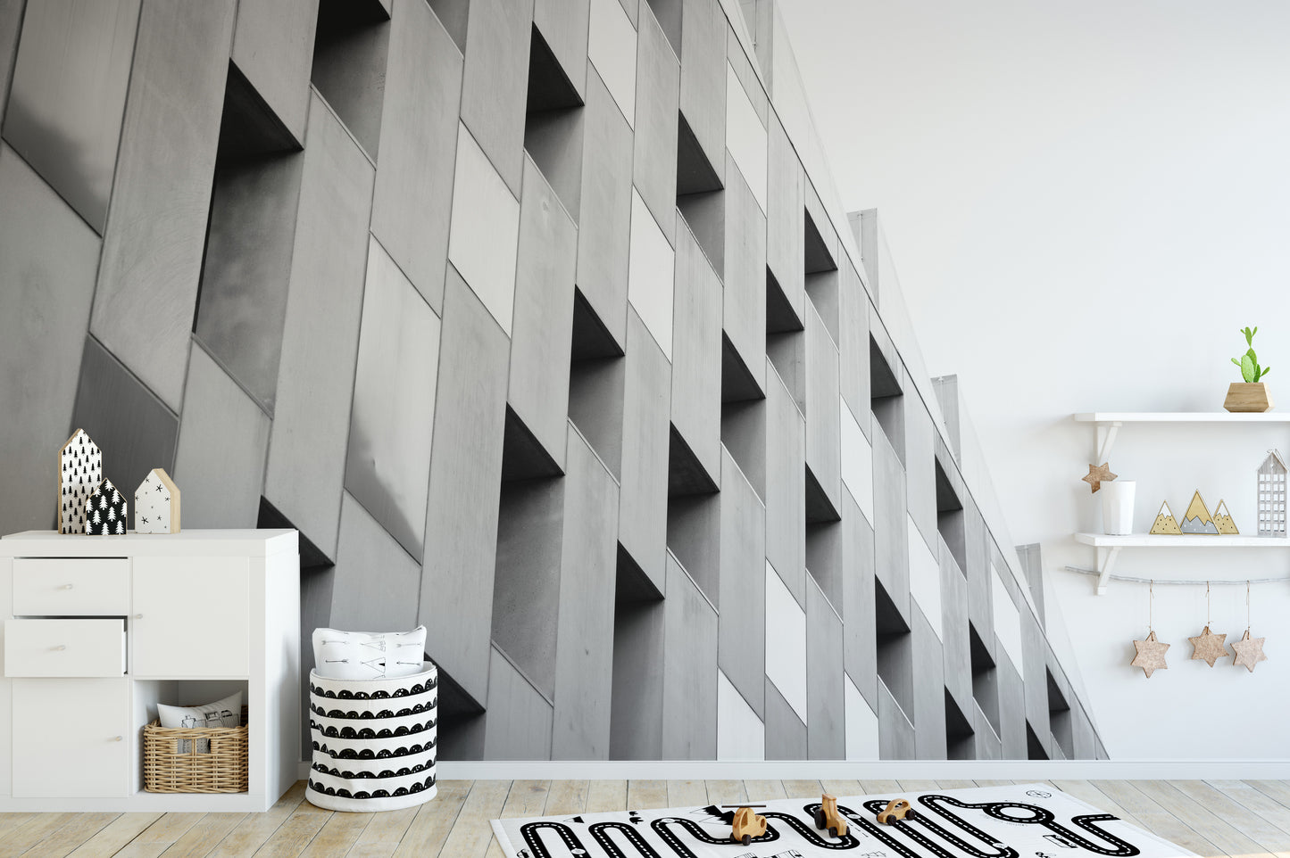 Black and White Architectural Wallpaper Mural