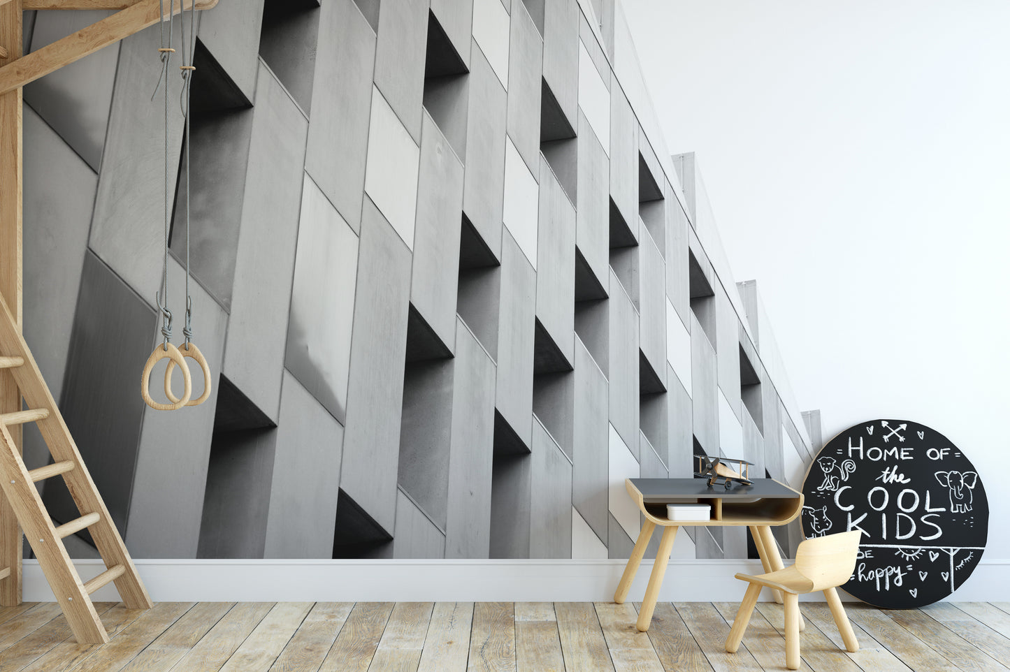 Black and White Architectural Wallpaper Mural