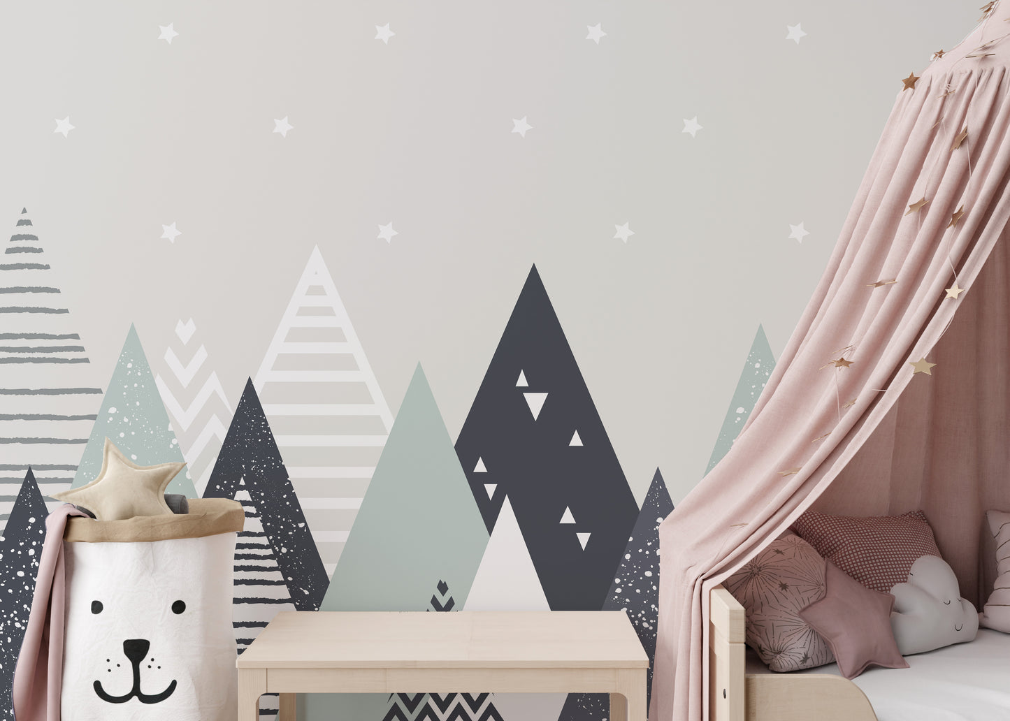 Kids Room Geometric Mountain Wallpaper Murals