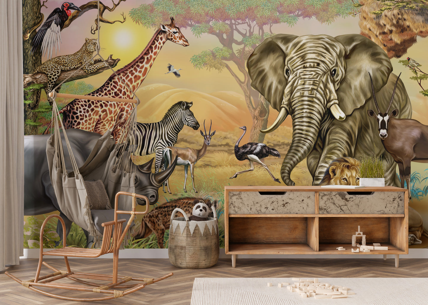 African Savannah Animals Wallpaper Mural