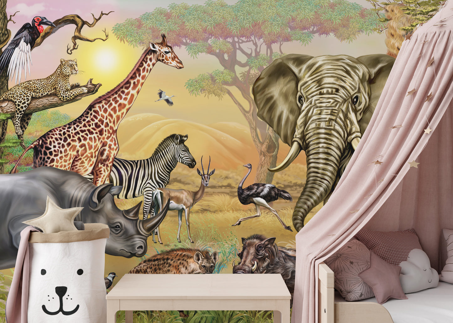 African Savannah Animals Wallpaper Mural