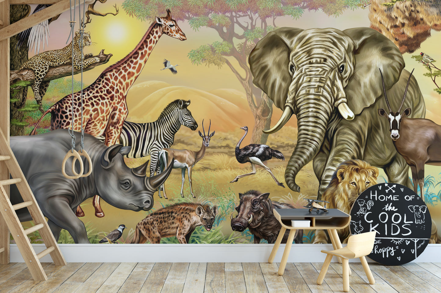 African Savannah Animals Wallpaper Mural