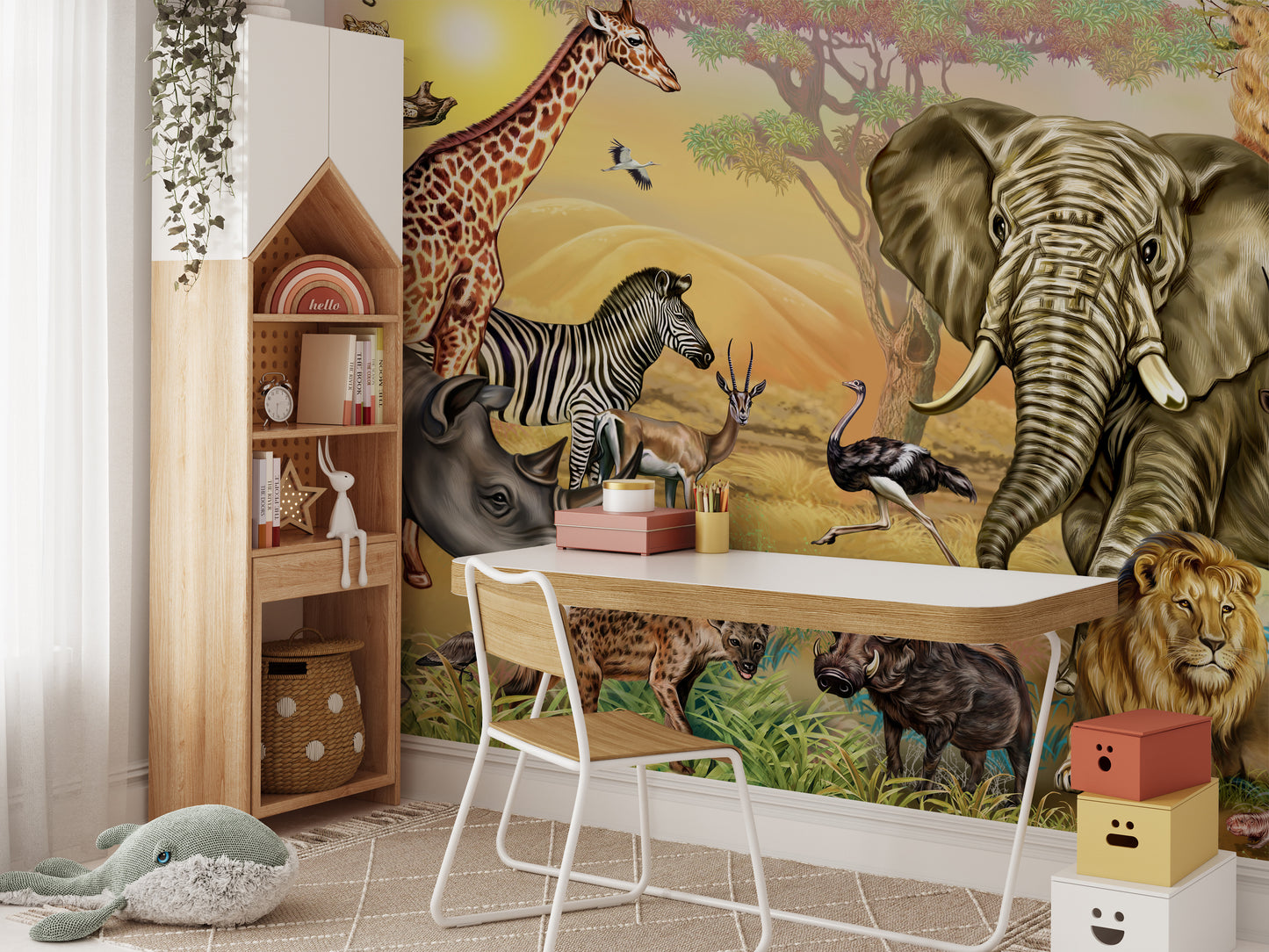 African Savannah Animals Wallpaper Mural