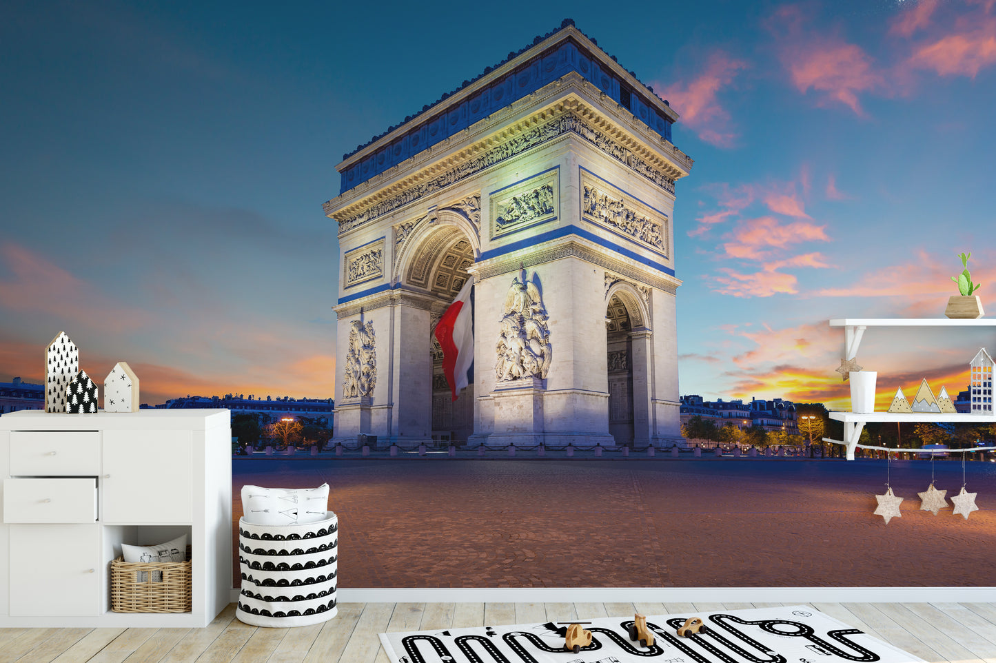 Arc De Triomphe De Paris Night Wallpaper Mural